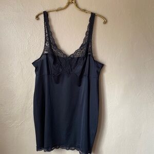 Vintage Vassarette Black Lace Slip Size 40